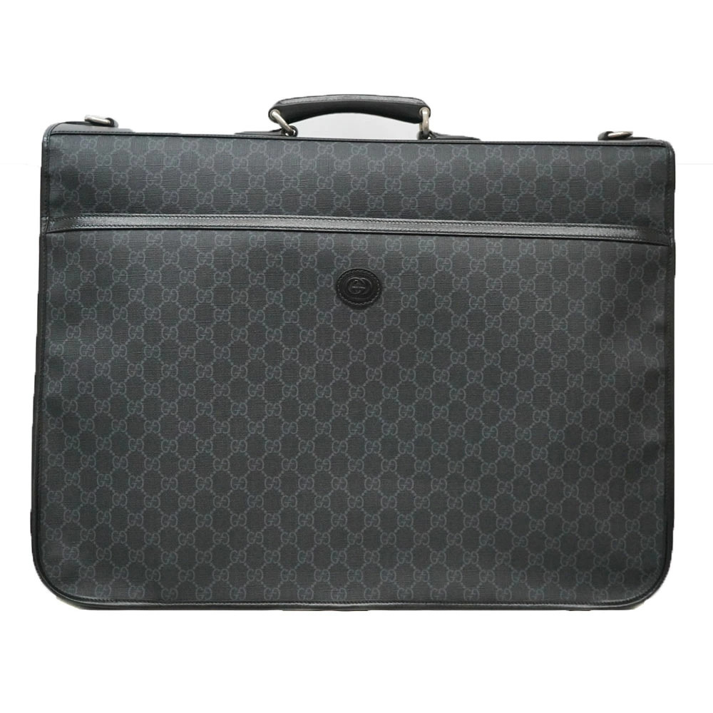 Gucci Garment Bag GG Supreme Leather Top Handle Bag Black